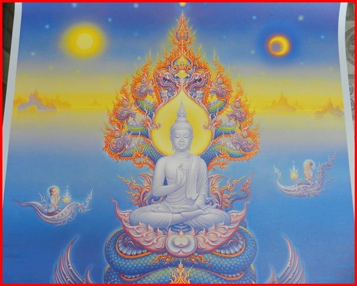 ภาพพระพุทธเจ้าประทานความสุข ปี2549 (19X27นิ้ว)***สภาพสวย