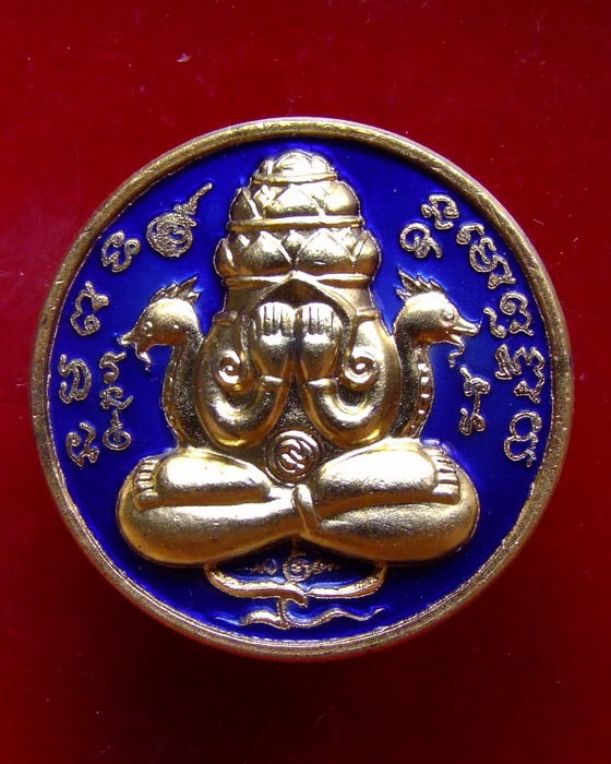 ปิดตาพังพกาฬ 9 รอบ 9 พิธีฯ ขุนพันธ์ กะไหล่ทอง ลงยาสีน้ำเงิน .. กล่องเดิม