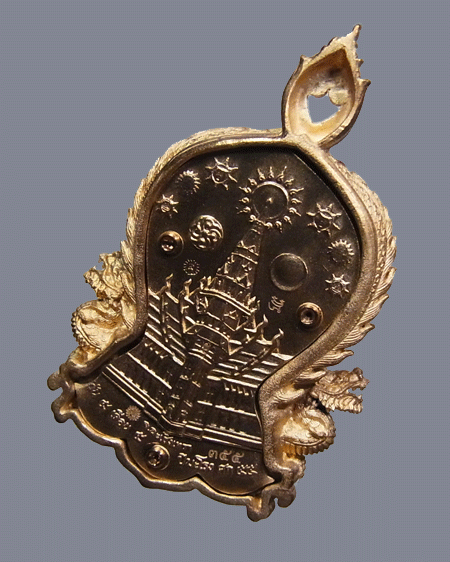 เหรียญฉลุ 3 ชิ้น พระพุทธโสธร รุ่นเจริญพร เนื้อบรอนซ์แก่ทองคำองค์เงิน พิมพ์ใหญ่ หมายเลข 355