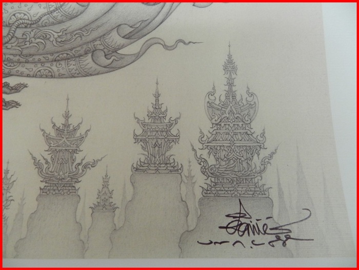  ภาพพระพิฆเนศ เทพเจ้าแห่งความสำเร็จ ขนาด 19.5"X 24" ผลงานของอ.เฉลิมชัย โฆษิตพิพัฒน์***สภาพสวย
