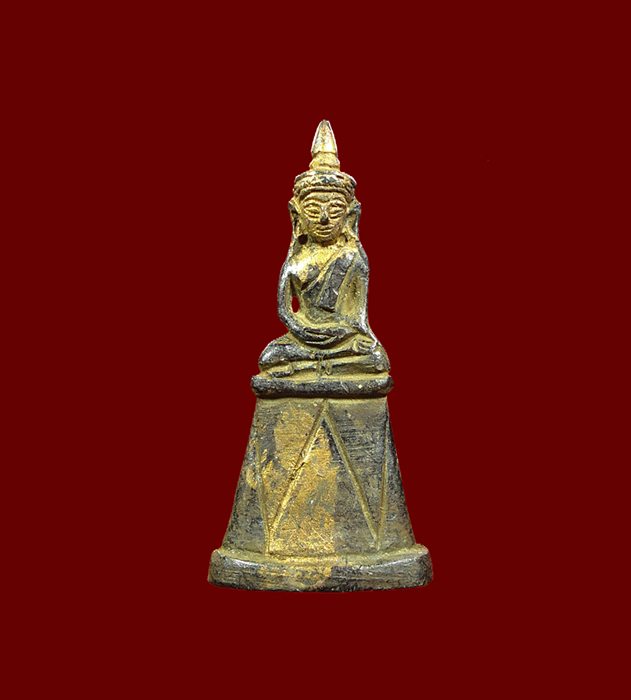 พระบูชาเนื้อตะกั่วผสมดีบุก ฐานกว้าง 1.5นิ้ว ปิดทอง