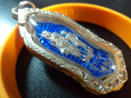 แนะนำของหายากอีกชิ้น...อ.นอง ทวดธุดงค์ วัดทรายขาวปี39เนื้อเงินลงยาตอกโค๊ตอุ