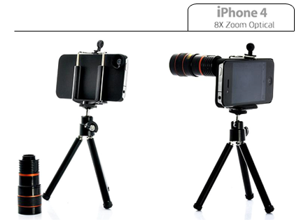 วัดใจ: Lens ซูม 8 เท่า พร้อมชุดขาตั้งกล้อง สำหรับ IPhone 4, 4S ครับ