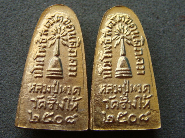 หลวงปู่ทวด ทะเลซุง บัว6 ปี2508 กะไหล่ทอง ยกชุด 2 เหรียญ(ไม่มีห่วง)#1