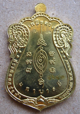 เหรียญหลวงปู่แผ้ว รุ่นเหนือดวงมหาบารมี เนื้อทองเทวฤทธิ์ ที่ระลึกในงานยกช่อฟ้า พระอุโบสถ วัดรางหมัน 
