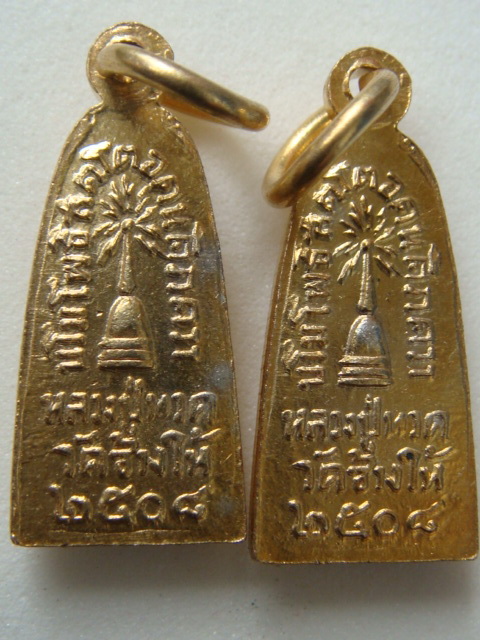 หลวงปู่ทวด ทะเลซุง บัว6 ปี2508 กะไหล่ทอง(มีห่วง) ยกชุด 2 เหรียญ#4