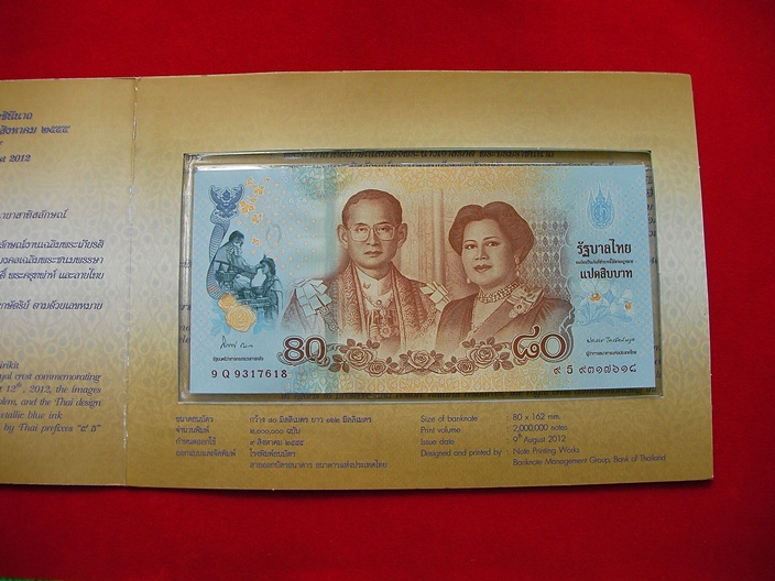 ธนบัตรที่ระลึกเฉลิมพระเกียรติสมเด็จพระนางเจ้าสิริกิต์ พระบรมราชินีนาถ ๘๐ พรรษา