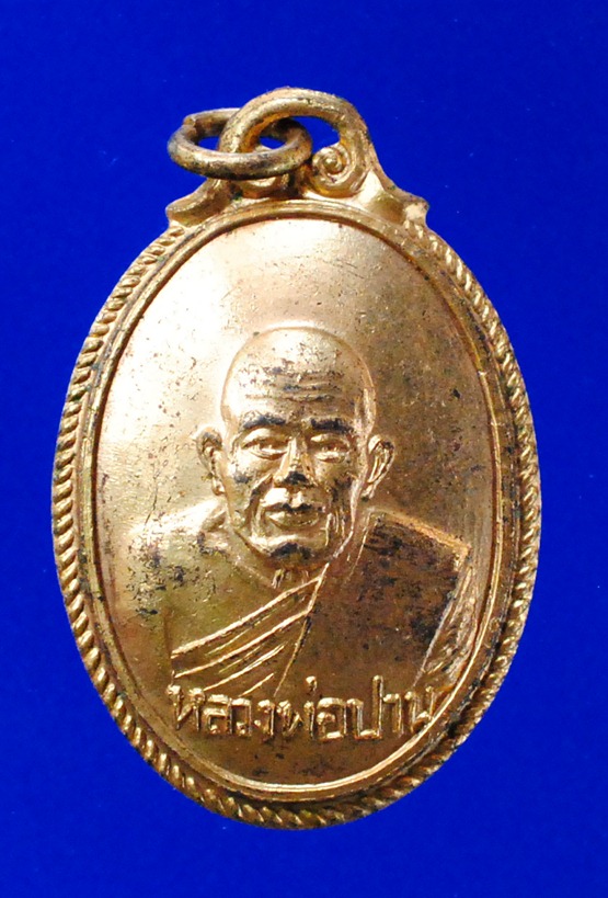เหรียญหลังเต่า หลวงพ่อปาน วัดบางเหี้ย  เนื้อทองแดงกะไหล่ทอง บล็อกนิยมปี๒๕๐๖  