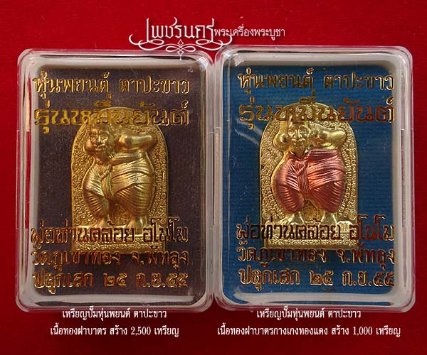 +++2 เหรียญ เหรียญปั๊มหุ่นพยนต์ ตาปะขาว รุ่นหมื่นยันต์ พ่อท่านคล้อย อโนโม +++