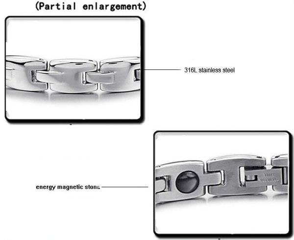 เลสTitanium Stainless Steel Germanium Stones Energy Bracelets Power Balance