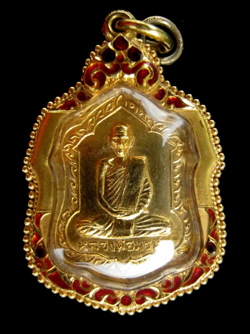 ##มา พร้อมบัตร G##เหรียญหลวงพ่อพรหม วัดช่องแค พิมพ์โล่ใหญ่หางตรง เนื้อทองแดง## กะไหล่ทองใหม่##สภาพสว