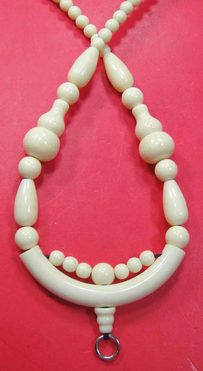 สร้อยลูกประคำกระดูกช้าง สุภาพบุรุษ ( Elephant Bone Buddhist Prayer Beads Mala Necklace)