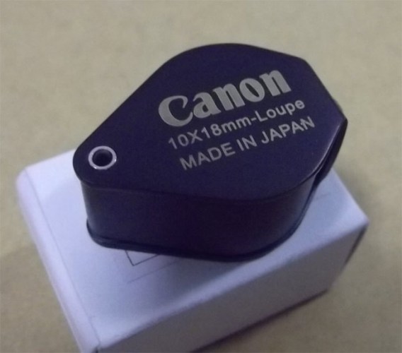 Canon หน้าเลนส์กว้าง18mmส่องสบาย เลนส์ 2ชั้นแบบdoublet Canon Jewels Loupe 10x ใสแจ๋วแก้วแท้ บอดี้โลห