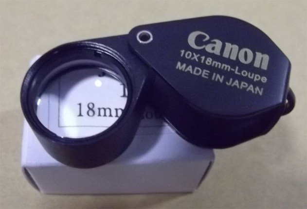 Canon หน้าเลนส์กว้าง18mmส่องสบาย เลนส์ 2ชั้นแบบdoublet Canon Jewels Loupe 10x ใสแจ๋วแก้วแท้ บอดี้โลห