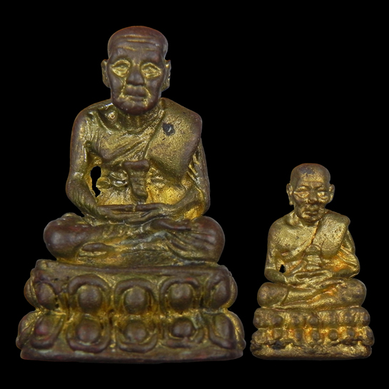 ลพ.ทวด รุ่นสร้างวิหาร พ.ศ.2537 พิมพ์ใหญ่- เล็ก เนื้อทองเหลือง พร้อมกล่องเดิม