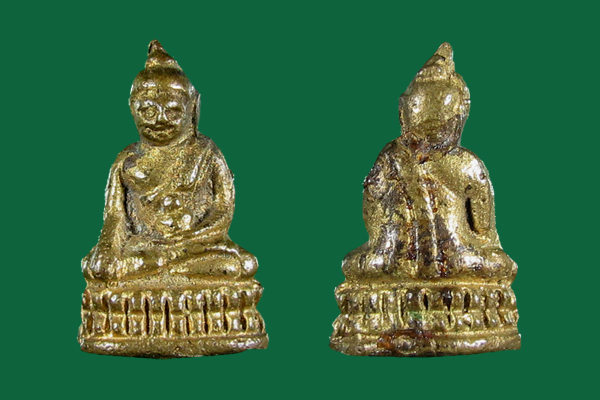 พระชัยวัฒน์ สุจิตโต วัดบวรนิเวศวิหาร ปี 2495 พิมพ์มารวิชัย(ถือน้ำเต้า) เนื้อทองผสม น้ำทองเต็มองค์