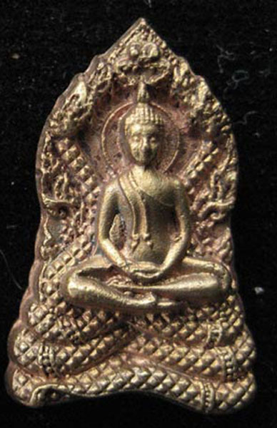 เคาะเดียว พระนาคปรกเล็ก เนื้อสัมฤทธิ์ขอมผิวไฟ รุ่นจักรพรรดินารายณ์ ปี2551 หลวงปู่กาหลง วัดเขาแหลม