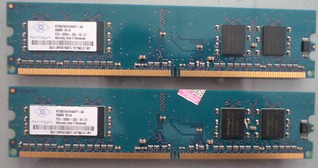 RAM 256 (2ตัว) DDR2 มือ2 รับประกันคุณภาพครับ --ขายถูกเคาะเดียวครับ