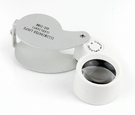 กล้องส่องพระแบบมีไฟ ILLUMINATED LOUPE LED LIGHT ขนาด 40 x 2 5 mm