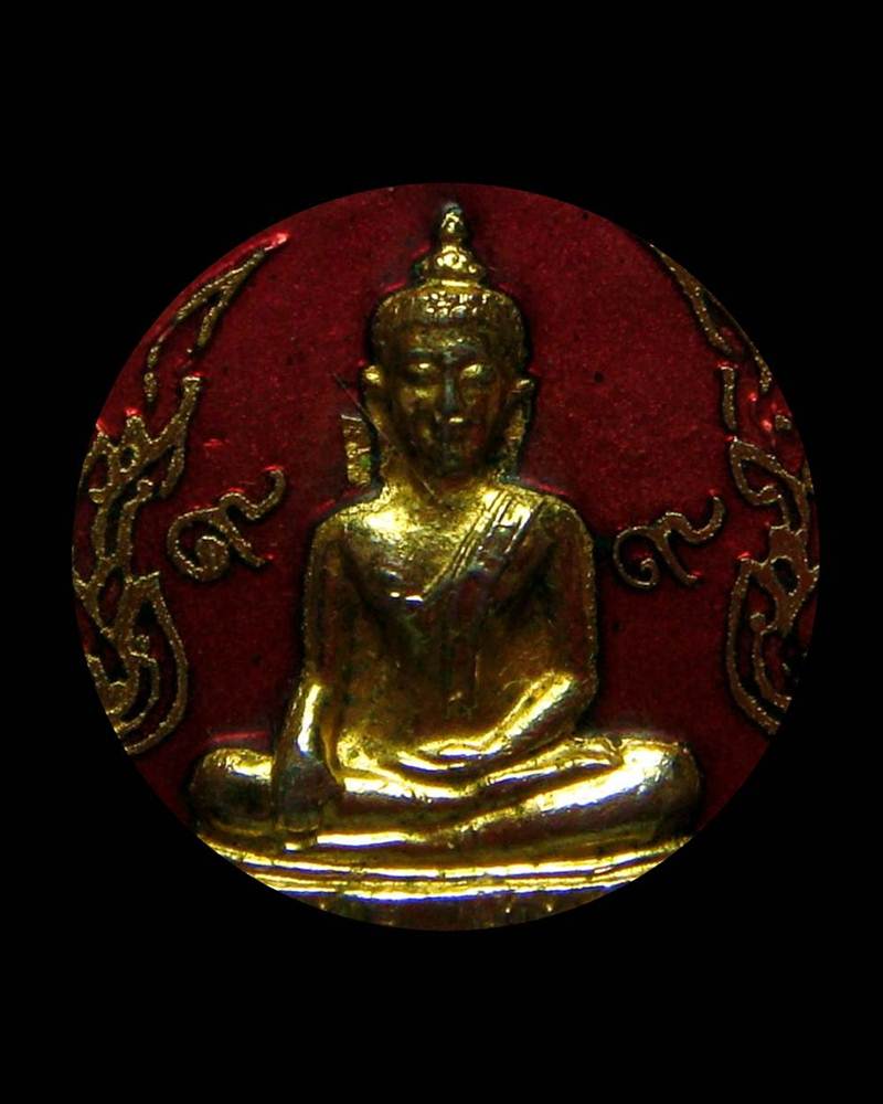 A052 หลวงพ่อโยค กะไหล่ทองลงยาสีแดง อ.พนมสารคาม จ.ฉะเชิงเทรา ปี ๒๕๒๑