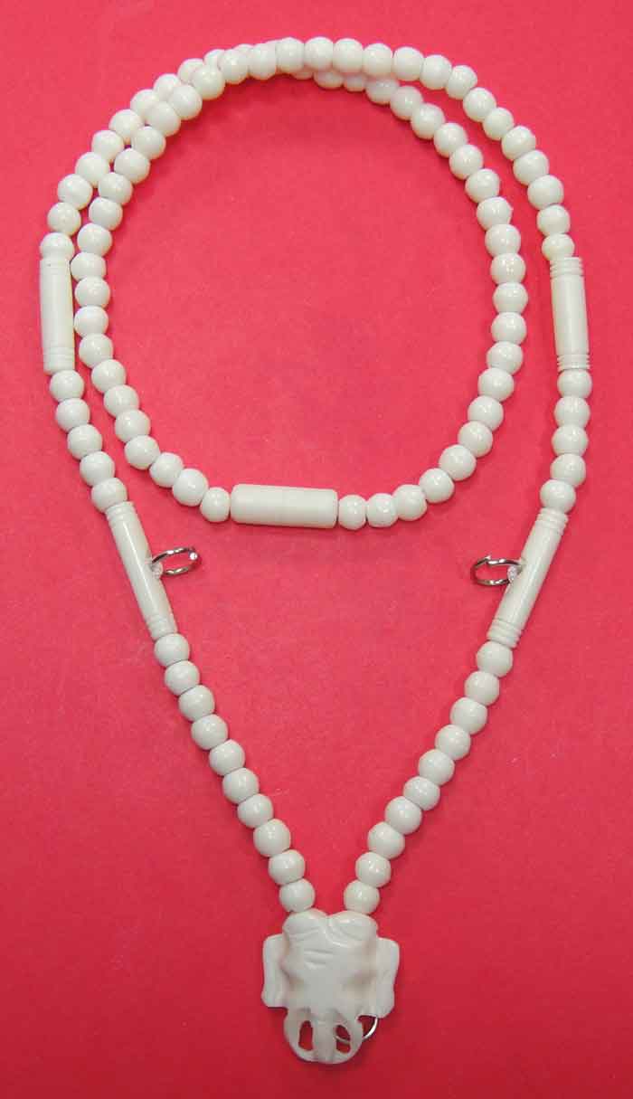 สร้อยลูกประคำกระดูกช้าง ( Elephant Bone Buddhist Prayer Beads Mala Necklace)