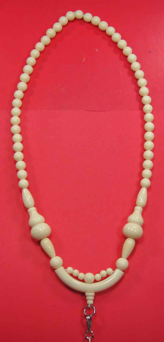 สร้อยลูกประคำกระดูกช้าง ( Elephant Bone Buddhist Prayer Beads Mala Necklace)