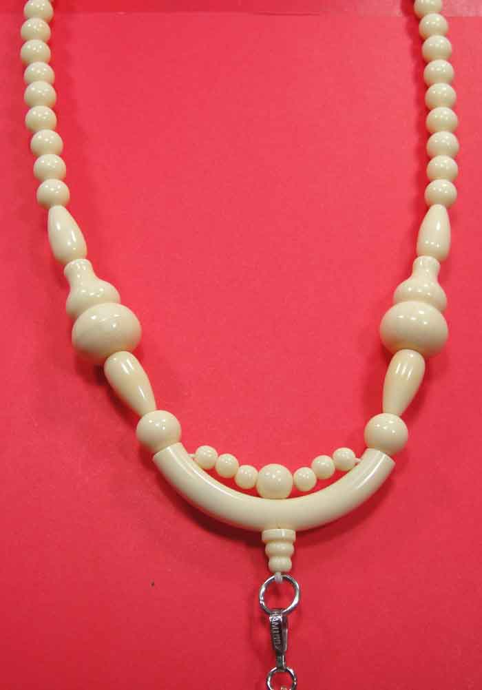 สร้อยลูกประคำกระดูกช้าง ( Elephant Bone Buddhist Prayer Beads Mala Necklace)