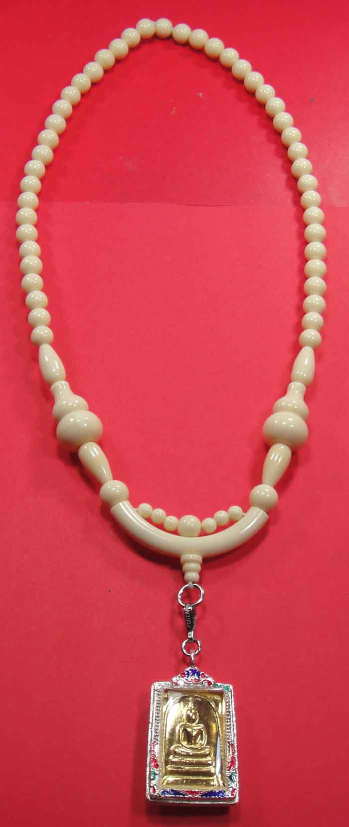 สร้อยลูกประคำกระดูกช้าง ( Elephant Bone Buddhist Prayer Beads Mala Necklace)