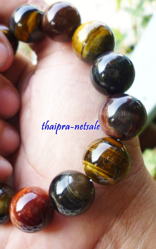 เคาะเดียว!!! สร้อยข้อมือ " หินตาเสือ " เม็ดใหญ่