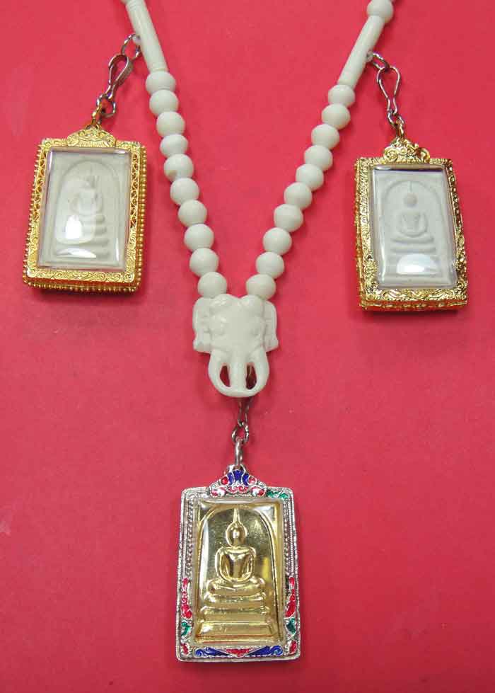 สร้อยลูกประคำกระดูกช้าง สุภาพบุรุษ/สุภาพสตรี( Elephant Bone Buddhist Prayer Beads Mala Necklace)