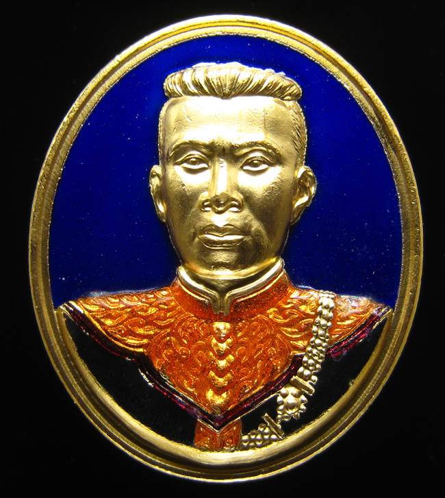 **พระนเรศวร วัดตรีฯ เนื้อกะหลั่ยทองลงยา สวยๆ เคาะเดียวแดง**BR01