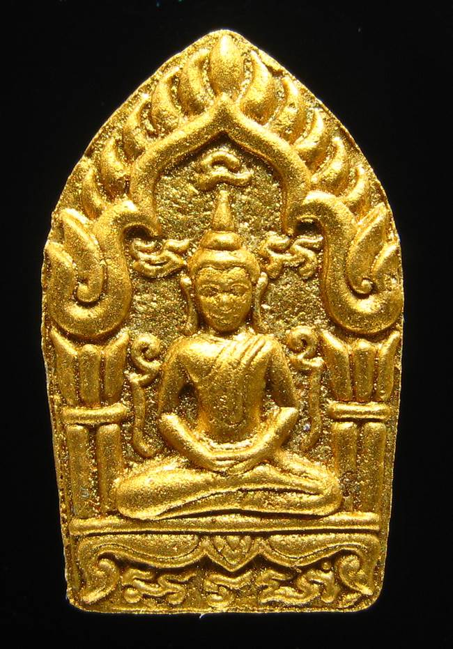 **พระขุนแผนพรายกุมาร หลวงพ่อสาคร รุ่นพรายทอง ทาทอง โรยพลอย เลข 6856 เคาะเดียวแดง**