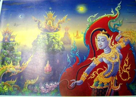 ภาพพิมพ์พระแม่ธรณี ขนาดใหญ่ อ.เฉลิมชัย วันฉัตรมงคล 5556 มีลายเซ็น