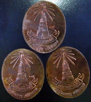 เหรียญอายุยืน หลวงปู่หมุน เม็ดแตงทองแดง 3 เหรียญ