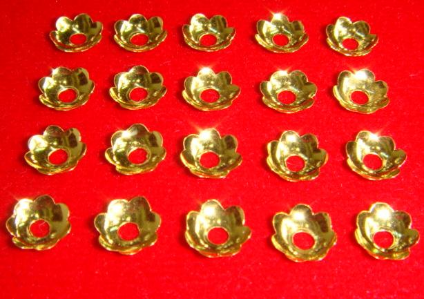 ฝาครอบทอง90% สำหรับครอบเม็ดงาช้างกลม ขนาด 8-9 mm จำนวน 20 ชิ้น
