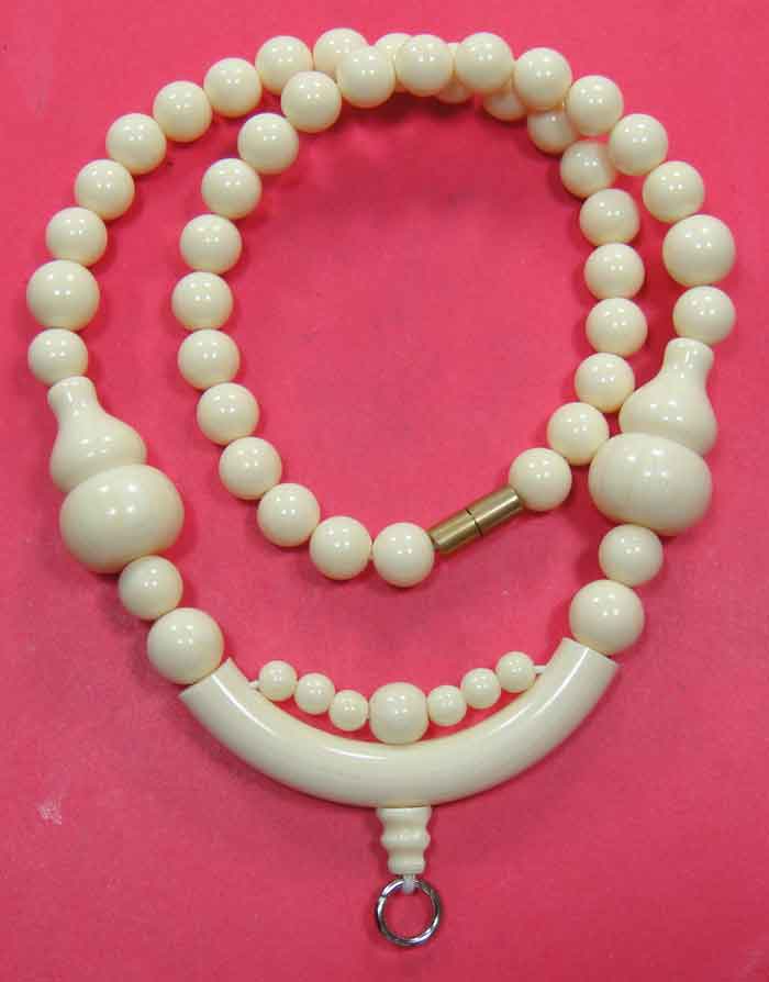 สร้อยลูกประคำกระดูกช้างสุภาพบุรุษ/สุภาพสตรี ( Elephant Bone Buddhist Prayer Beads Mala Necklace) แบบ