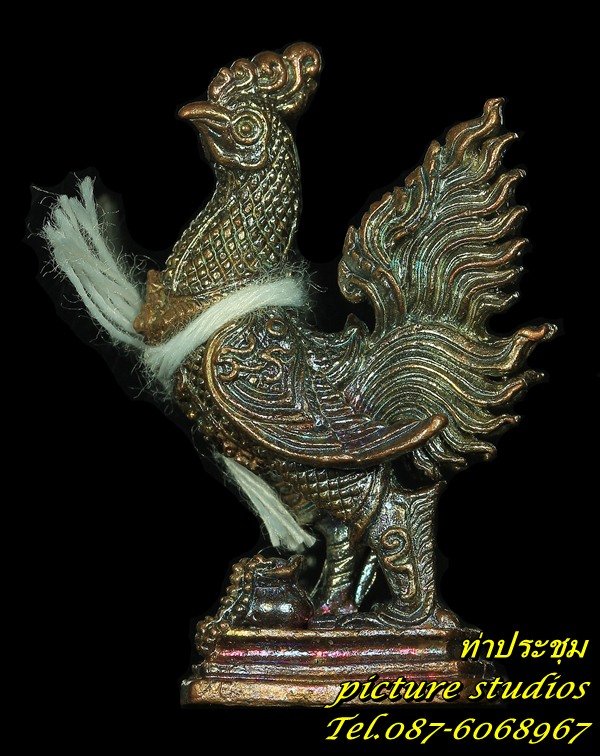 พญาไก่ฟ้ามหาลาภ เนื้อสัตตะโลหะตัวครู หลวงปู่เช้า อตตฺจิตฺโต วัดห้วยลำใย