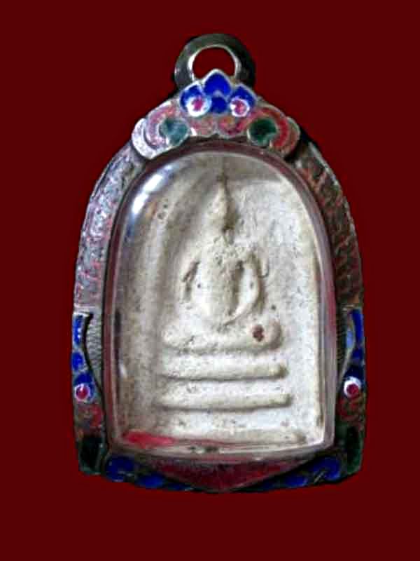 พระสมเด็จเผ่า พิมพ์ทรงเจดีย์ ปี2495 วัดอินทรวิหาร พร้อมตลับเงินลงยา+ใบรับรอง