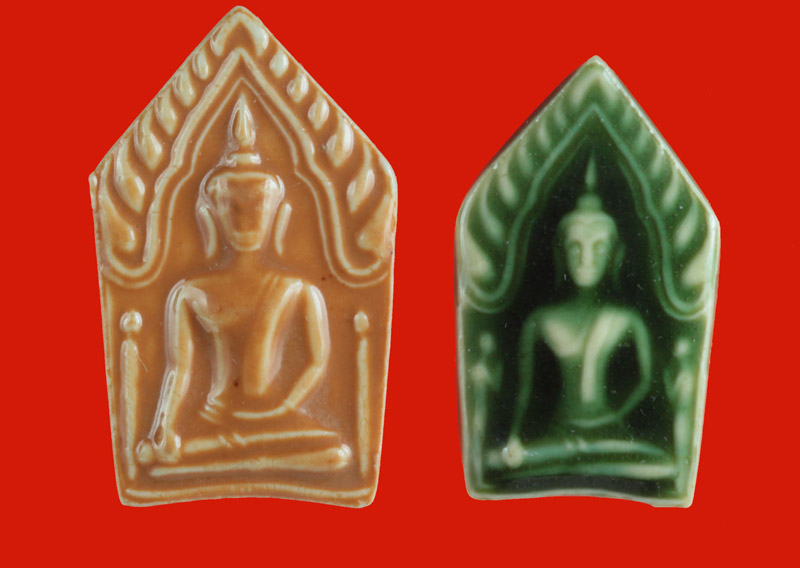 พระขุนแผนเคลือบสีเขียว มหาเสน่ห์ วัดพนัญเชิง ( กรุงเก่า ) จ.พระนครศรีอยุธยา