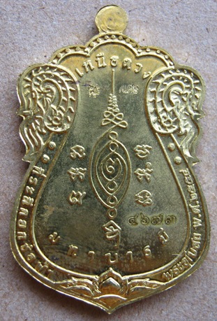 เหรียญหลวงปู่แผ้ว รุ่นเหนือดวงมหาบารมี เนื้อทองเทวฤทธิ์ ที่ระลึกในงานยกช่อฟ้า พระอุโบสถ วัดรางหมัน 