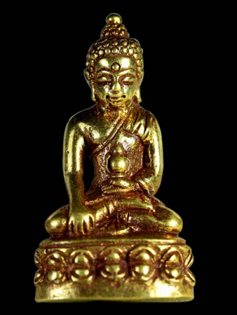 พระกริ่งเฉลิมพล 2 ลพ.ทวด วัดช้างให้ พ.ศ.2539 เนื้อทองทิพย์ ขัดยาแดงเก่า
