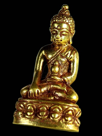 พระกริ่งเฉลิมพล 2 ลพ.ทวด วัดช้างให้ พ.ศ.2539 เนื้อทองทิพย์ ขัดยาแดงเก่า