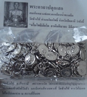 !!!!!!!!!! เม็ดแตงชุบนิเกิ้ล 100 เหรียญ !!!!!!!!!!! หลวงปู่ทวดวัดช้างให้ ปี 55 พร้อมใบคาถา