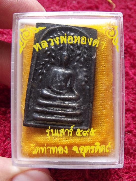 เหรียญหล่อ ปรกโพธิ์ หลวงพ่อทองดำ วัดท่าทอง สวย+กล่อง โค๊ต 1736 (23-06-56)