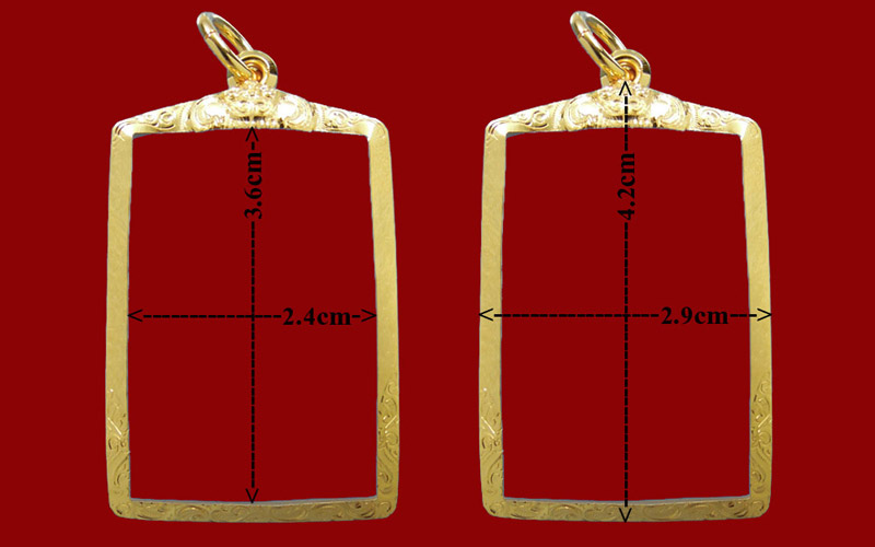 กรอบทองขัดเงา ยกซุ้ม มือ1ใส่พระสมเด็จวัดระฆัง, บางขุนพรหม, เกศไชโย น้ำหนัก3.28กรัม
