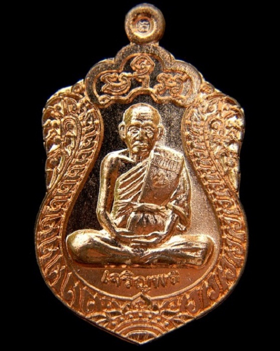 เหรียญเจริญพรล่าง ปี2552 หลวงปู่เจือ วัดกลางบางแก้ว ( เนื้อทองแดง ) หมายเลข ๘๗๒๗ พร้อมกล่องเดิม