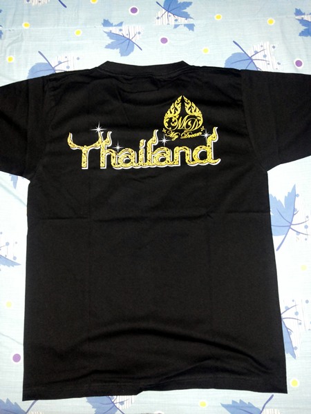เสื้อยืดคอกลมสีดำ "ลายไทย" เนื้อดีมาก "งานเนี๊ยบ ผ้าcotton100% มือ1