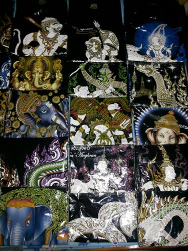 เสื้อยืดคอกลมสีดำ "ลายไทย" เนื้อดีมาก "งานเนี๊ยบ ผ้าcotton100% มือ1