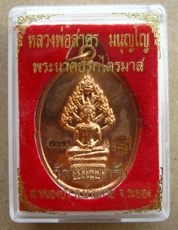 เหรียญปรกไตรมาส51 พิมพ์ใหญ่ หลวงพ่อสาคร วัดหนองกรับ จ ระยอง เนื้อทองแดง