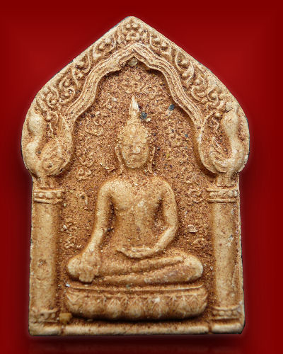 ขุนแผน หลังกุมารทองประสพโชค ก้นตรายาง เนื้อผงผสมว่าน หลวงปู่หมุน ออกวัดซับลำใย ปี ๔๓